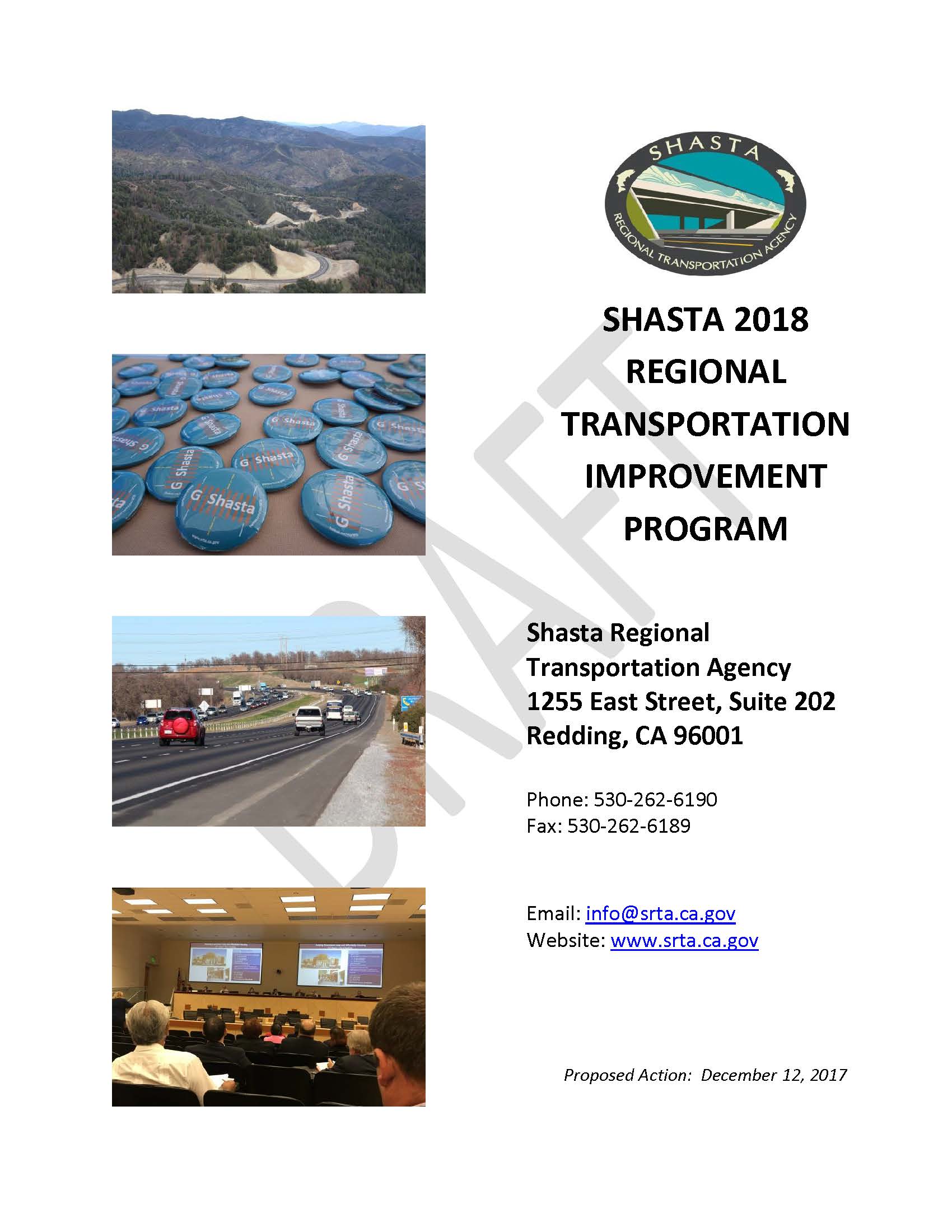 Draft Shasta 2018 RTIP Cover